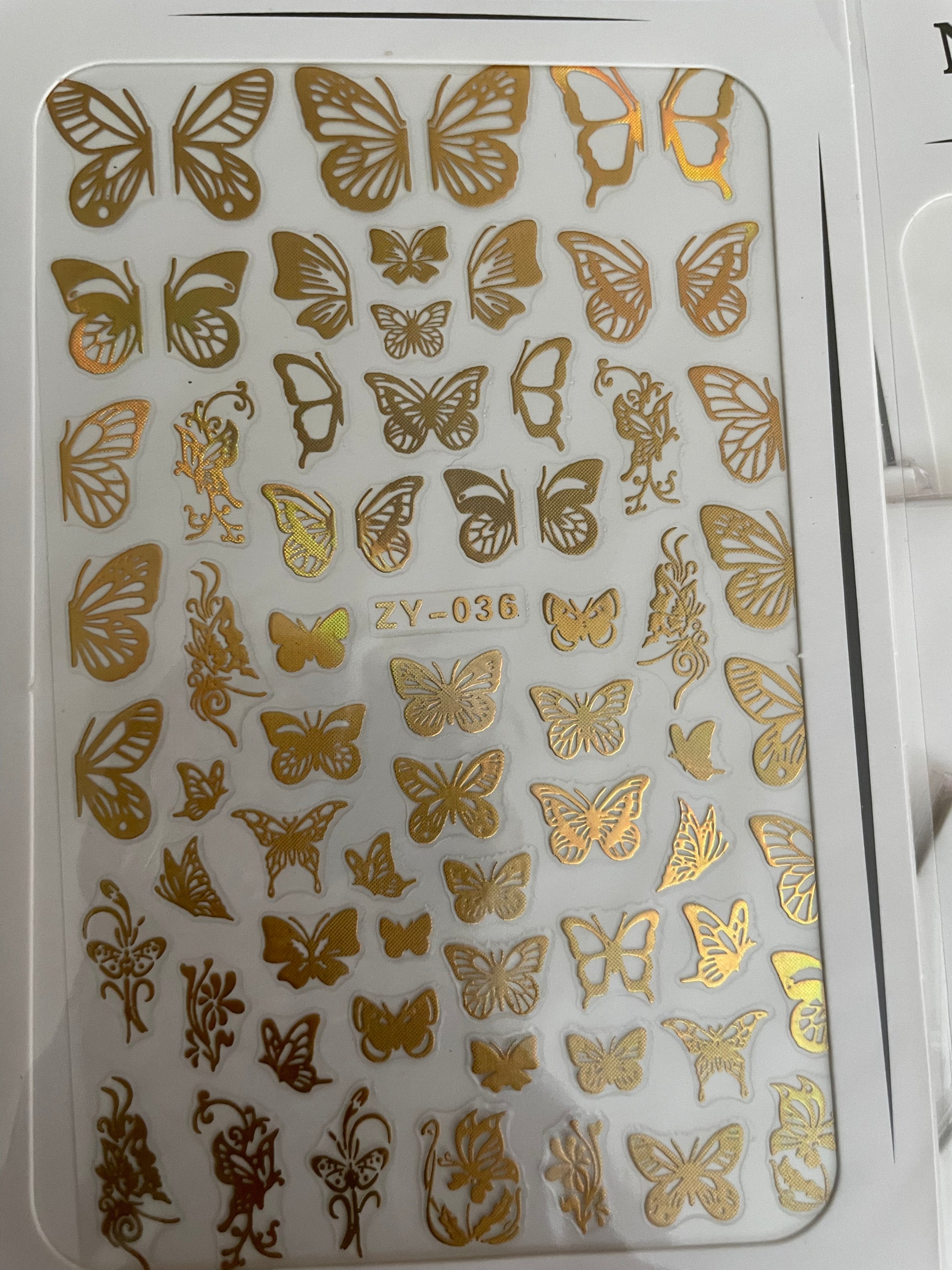 GOLD BUTTERFLIES DECALS